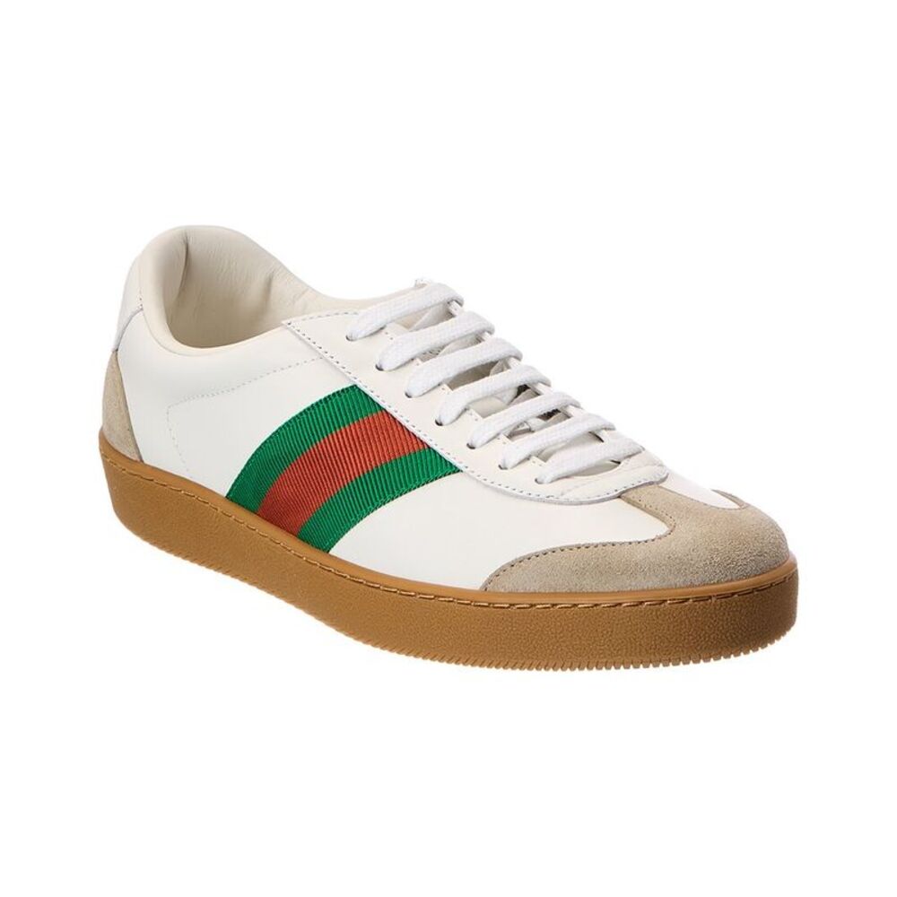 Gucci Leather & Suede Sneaker, Brown